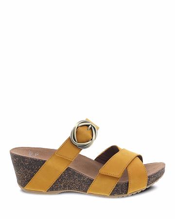 Talons Dansko Susie Milled Nubuck Femme Jaune | FR 659SGL